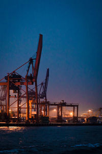 View of river with city in background