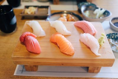 Close-up of food on table