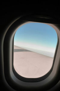 View of building through window