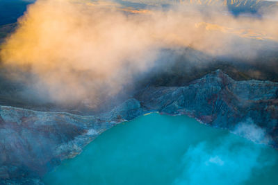 Panoramic view of volcanic mountain