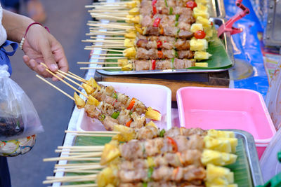 High angle view of food on table