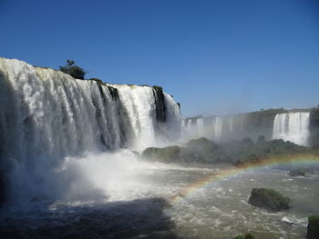 Scenic view of waterfall