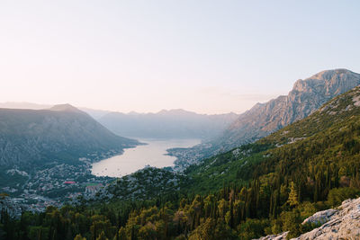 Scenic view of mountains against clear sky