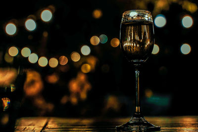 Close-up of wine glass on table