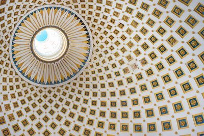 Low angle view of ornate ceiling in building