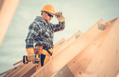 Man working on construction site