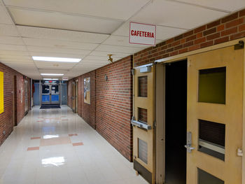 Empty corridor of building