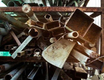 Close-up of rusty machine part