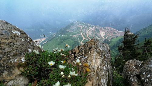 Scenic view of rocky mountains