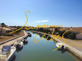 Scenic view of river against blue sky