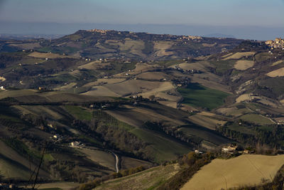 High angle view of landscape against sky