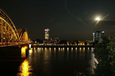 City lit up at night
