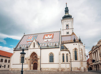 Low angle view of traditional building against sky