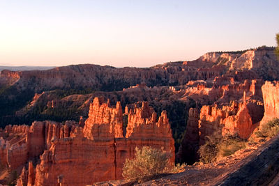 View of rock formations in canyon