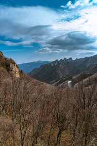 Scenic view of mountains against sky