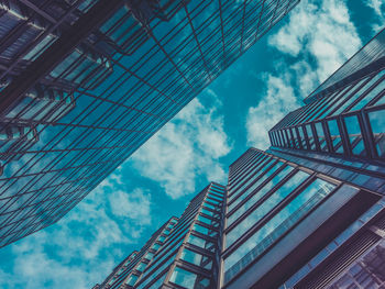 Skyscraper buildings and sky view