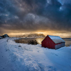 The island of godøy in winter, sunnmøre, møre og romsdal, norway.