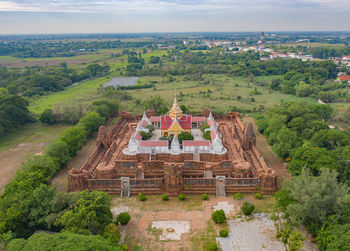 Aerial view of a temple