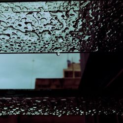 Close-up of raindrops on glass