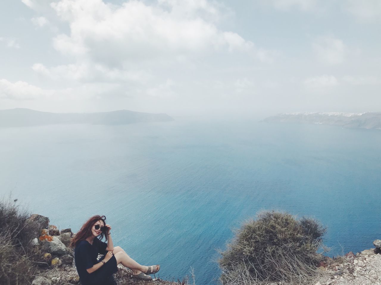 real people, beauty in nature, one person, scenics - nature, lifestyles, sky, water, leisure activity, cloud - sky, nature, day, tranquil scene, sea, tranquility, non-urban scene, idyllic, young adult, adult, outdoors