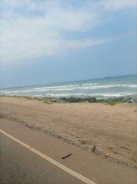 Scenic view of beach against sky