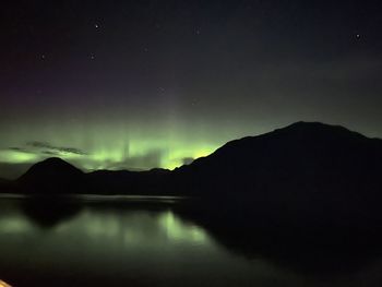 The northern lights captured from a cruise ship in ketchikan, alaska.