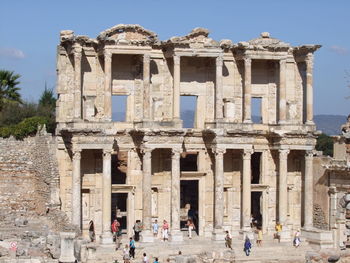 Library of celsus against sky