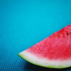 Close-up of strawberry slices in swimming pool