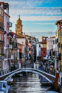 View of canal in city