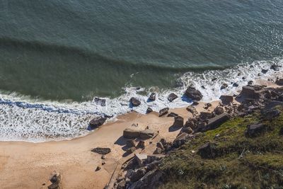 High angle view of beach