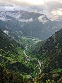 High angle view of mountains