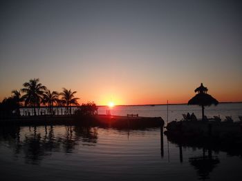 Scenic view of sunset over sea