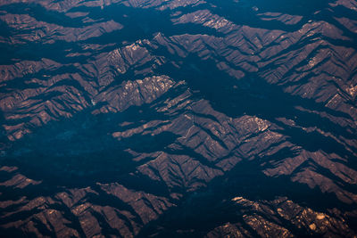 High angle view of dramatic landscape