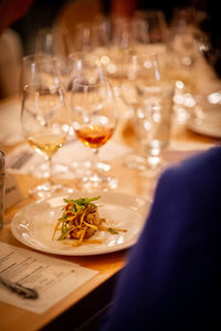 Close-up of meal served on table in restaurant