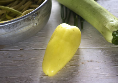 High angle view of fruit on table