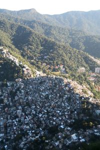 High angle view of mountain range