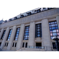 Low angle view of building against clear sky
