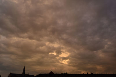 Storm clouds over city