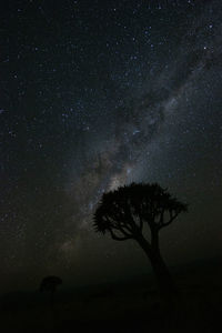 Shadow of man on sand at night