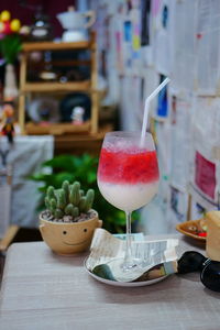 Close-up of drink on table