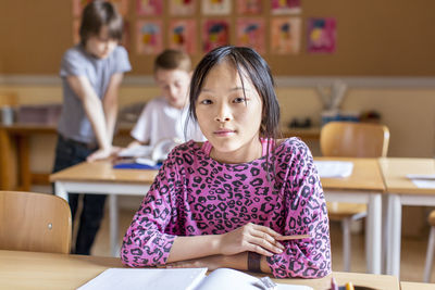 Girl in class