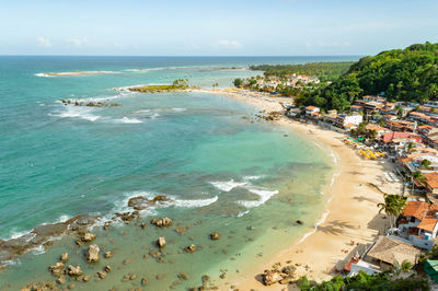 High angle view of beach against sky