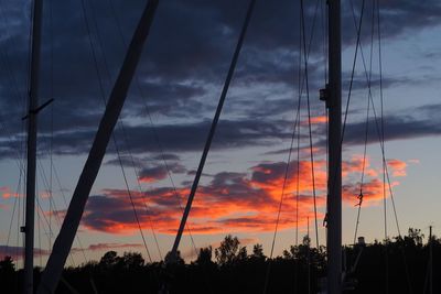 Low angle view of silhouette trees against sky during sunset