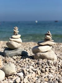 Stack of stones on beach