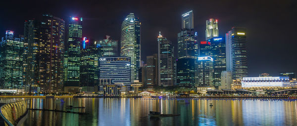 City lit up at night