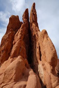 Low angle view of rock formation