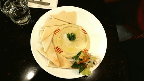 Close-up of served food in plate