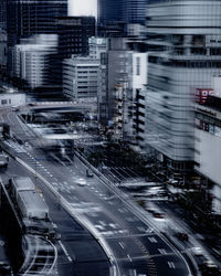 High angle view of traffic on city street