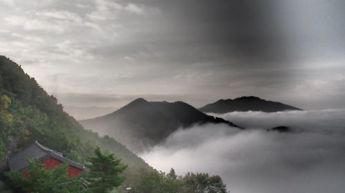 Scenic view of mountains against sky