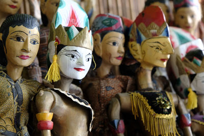 Close-up of various displayed for sale at store